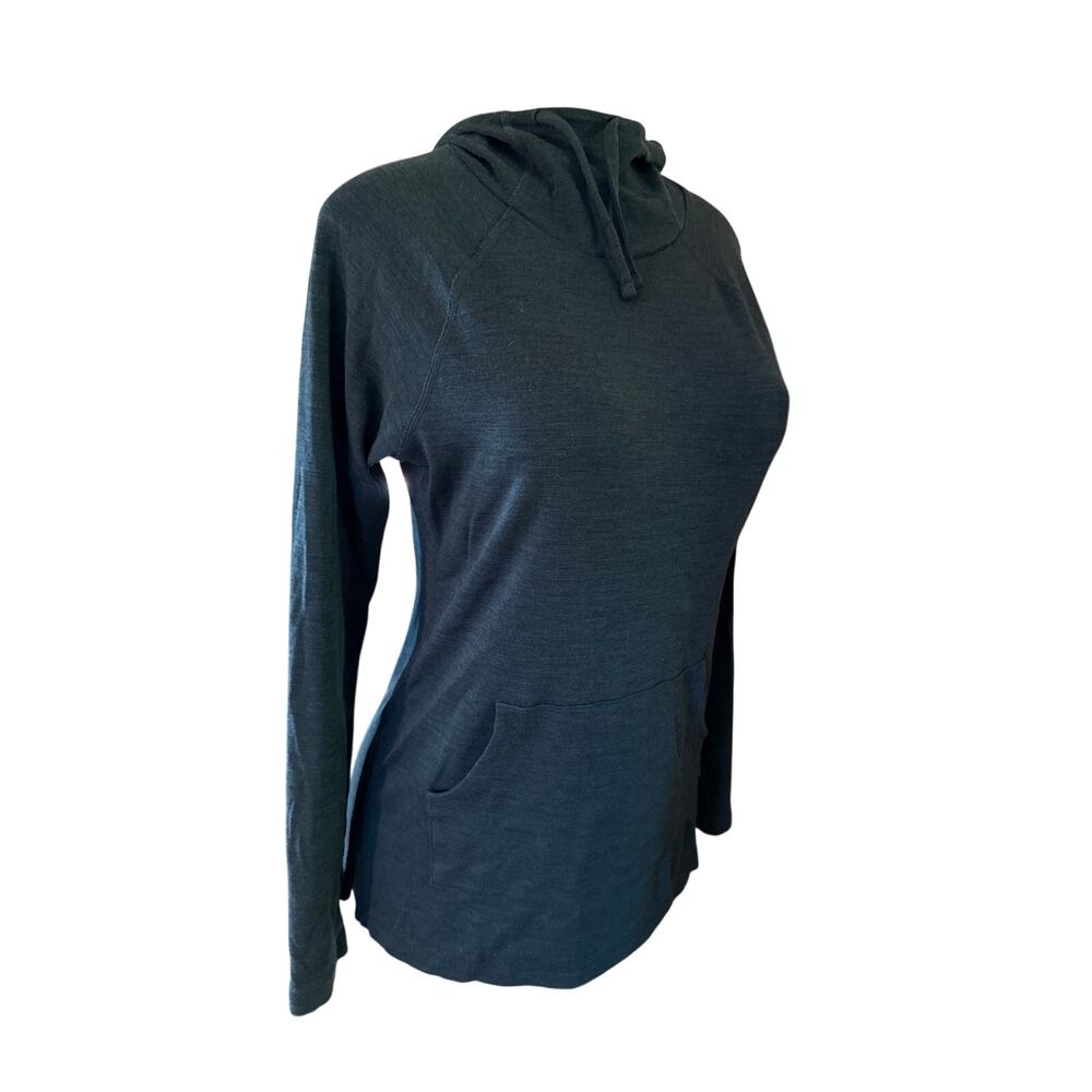 Women M Smartwool Thermal Merino 250 Drape Neck Hoodie Sweater Base Layer Top